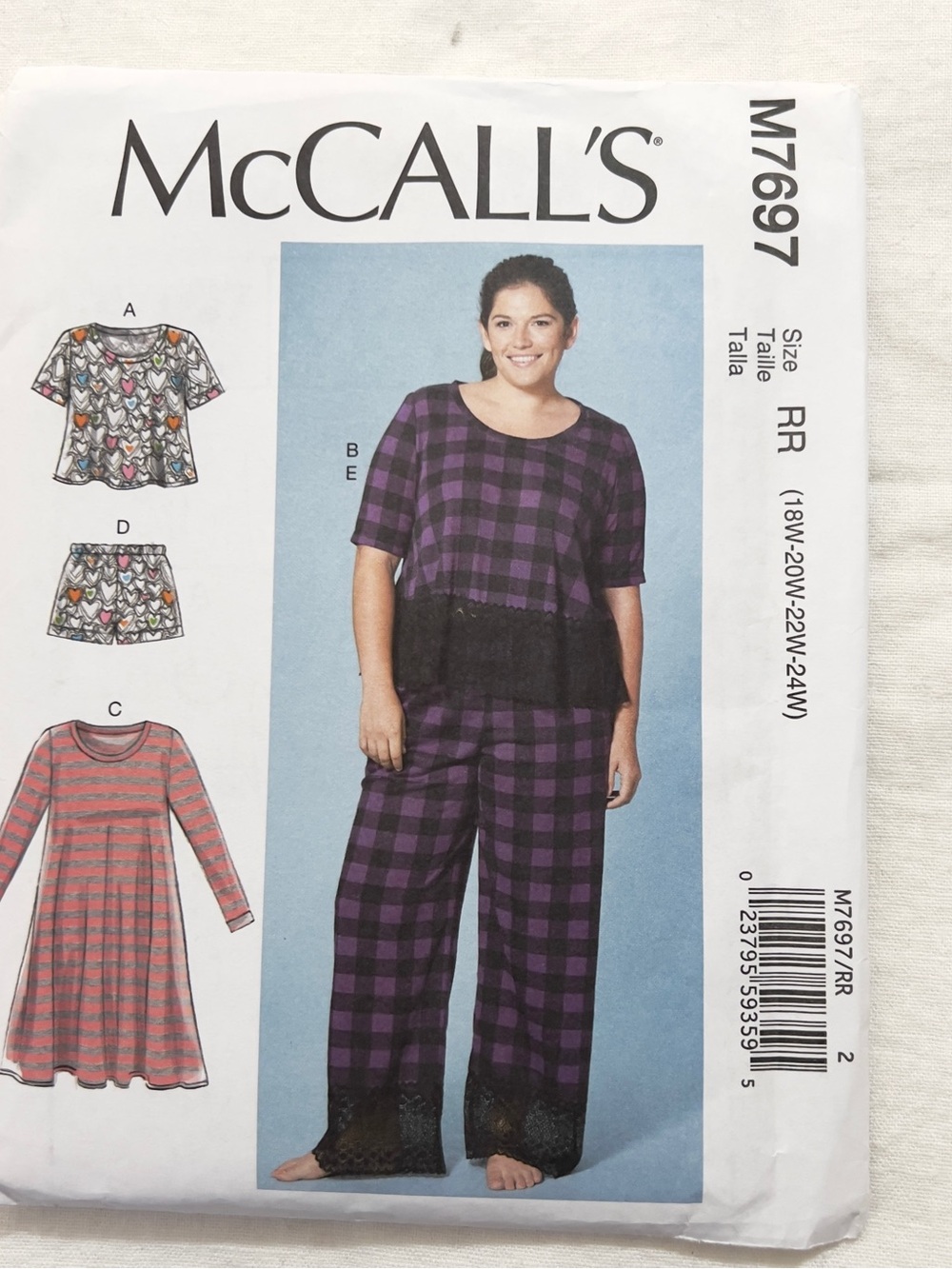 McCall’s M7697 Sewing Pattern | Women’s Lounge Set Tops Dress Shorts Pants